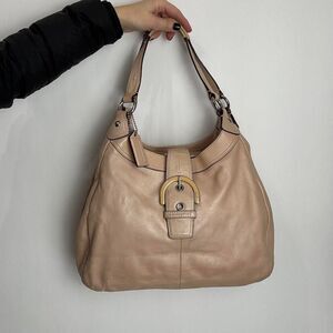 Coach Soho Vintage Y2K Beige Cream Genuine Leather Hobo Shoulder Bag